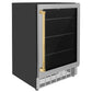 ZLINE Autograph 24" Monument 154 Can Beverage Fridge in Stainless Steel with Gold Accents, RBVZ-US-24-G