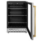 ZLINE Autograph 24" Monument 154 Can Beverage Fridge in Stainless Steel with Gold Accents, RBVZ-US-24-G