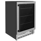 ZLINE Autograph 24" Monument 154 Can Beverage Fridge in Stainless Steel with Black Accents, RBVZ-US-24-MB