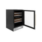 ZLINE Autograph 24" Monument Dual Zone 44-Bottle Wine Cooler in Stainless Steel with Gold Accents, RWVZ-UD-24-G