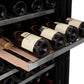 ZLINE Autograph 24" Monument Dual Zone 44-Bottle Wine Cooler in Stainless Steel with Gold Accents, RWVZ-UD-24-G