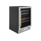 ZLINE Autograph 24" Monument Dual Zone 44-Bottle Wine Cooler in Stainless Steel with Champagne Bronze Accents, RWVZ-UD-24-CB