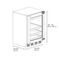 ZLINE Autograph 24" Touchstone 151 Can Beverage Fridge with Panel Ready Glass Door and Champagne Bronze Handle,  RBSPOZ-24-CB