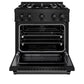 ZLINE 30" 4.2 cu. ft. Select Dual Fuel Range with 4 Burners in Black Stainless Steel, HDRB-30