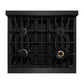 ZLINE 30" 4.2 cu. ft. Select Dual Fuel Range with 4 Burners in Black Stainless Steel, HDRB-30