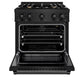 ZLINE 30" 4.2 cu. ft. Select Gas Range in Black Stainless Steel with 4 Brass Burners, HGRB-BR-30
