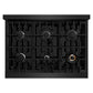 ZLINE 36" 5.2 cu. ft. Select Gas Range with 6 Burners in Black Stainless Steel, HGRB-36