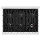 ZLINE 36" 5.2 cu. ft. Select Dual Fuel Range with 6 Burner Gas Cooktop and Electric Convection Oven in Satin Stainless Steel with Black Matte Door, HDRS-BLM-36
