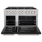 ZLINE 30" 4.2 cu. ft. Select Gas Range with 4 Burner Cooktop and Convection Gas Oven in Satin Stainless Steel with Black Matte Door, HGRS-BLM-30