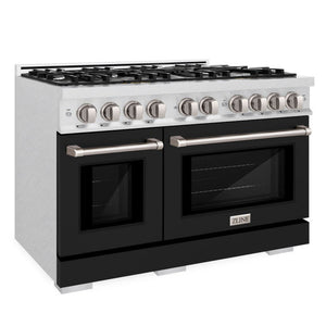 ZLINE 30" 4.2 cu. ft. Select Gas Range with 4 Burner Cooktop and Convection Gas Oven in Satin Stainless Steel with Black Matte Door, HGRS-BLM-30