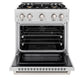 ZLINE 30" 4.2 cu. ft. Select Dual Fuel Range with Gas Cooktop and Electric Convection Oven in Satin Stainless Steel with 4 Brass Burners, HDRS-BR-30