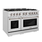 ZLINE 48" 6.7 cu. ft. Select Double Oven Dual Fuel Range in Satin Stainless Steel with 8 Brass Burners, HDRS-BR-48