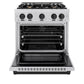 ZLINE Autograph 30" 4.2 cu. ft. Select Dual Fuel Range with 4 Burner Gas Cooktop and Electric Convection Oven in Satin Stainless Steel with Matte Black Accents, HDRSZ-30-MB
