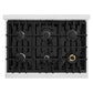 ZLINE 36" 5.2 cu. ft. Select Dual Fuel Range with 6 Burner Gas Cooktop and Electric Convection Oven in Satin Stainless Steel with White Matte Door, HDRS-WM-36