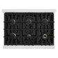 ZLINE 36" 5.2 cu. ft. Select Gas Range with 6 Burner Cooktop and Convection Gas Oven in Satin Stainless Steel with Black Matte Door, HGRS-BLM-36