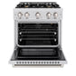 ZLINE 30" 4.2 cu. ft. Select Gas Range with Convection Gas Oven in Satin Stainless Steel with 4 Brass Burners, HGRS-BR-30