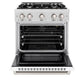 ZLINE 30" 4.2 cu. ft. Select Gas Range with 4 Burner Cooktop and Convection Gas Oven in Satin Stainless Steel with White Matte Door, HGRS-WM-30