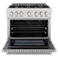 ZLINE 36" 5.2 cu. ft. Select Gas Range with 6 Burner Cooktop and Convection Gas Oven in Satin Stainless Steel, HGRS-36