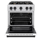 ZLINE Autograph 30" 4.2 cu. ft. Select Gas Range with 4 Burner Cooktop and Convection Gas Oven in Satin Stainless Steel with White Matte Door and Matte Black Accents, HGRSZ-WM-30-MB