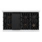ZLINE Autograph 48" 6.7 cu. ft. Select Double Oven Gas Range with 8 Burner Cooktop in Satin Stainless Steel with White Matte Doors and Matte Black Accents, HGRSZ-WM-48-MB