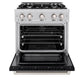 ZLINE 30" 4.2 cu. ft. Select Dual Fuel Range with 4 Burners in Stainless Steel with Black Matte Door, HDR-BLM-30