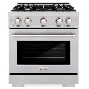 ZLINE 30" 4.2 cu. ft. Select Dual Fuel Range with 4 Burners in Stainless Steel, HDR30