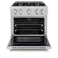 ZLINE 30" 4.2 cu. ft. Select Dual Fuel Range with 4 Burner Gas Cooktop and Electric Convection Oven in Satin Stainless Steel, HDRS-30
