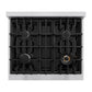 ZLINE 30" 4.2 cu. ft. Select Dual Fuel Range with 4 Burner Gas Cooktop and Electric Convection Oven in Satin Stainless Steel, HDRS-30