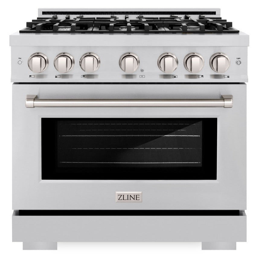ZLINE 36" 5.2 cu. ft. Select Dual Fuel Range with 6 Burners in Stainless Steel, HDR36
