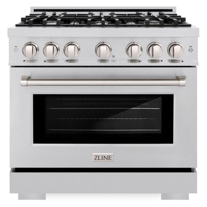 ZLINE 36" 5.2 cu. ft. Select Dual Fuel Range with 6 Burners in Stainless Steel, HDR36