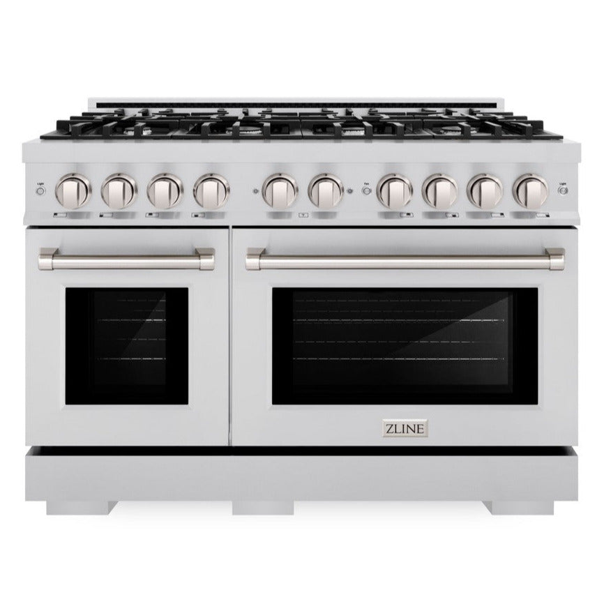 ZLINE 48" 6.7 cu. ft. Select Double Oven Dual Fuel Range with 8 Burners in Stainless Steel, HDR48