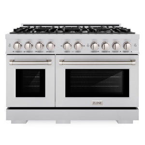 ZLINE 48" 6.7 cu. ft. Select Double Oven Dual Fuel Range with 8 Burners in Stainless Steel, HDR48