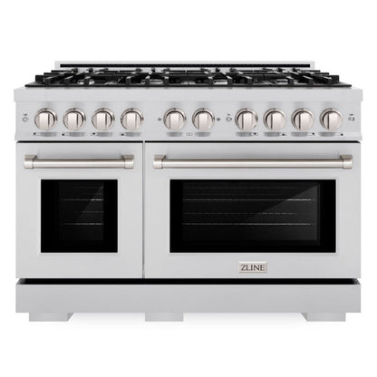 ZLINE 48" 6.7 cu. ft. Select Double Oven Dual Fuel Range with 8 Burners in Stainless Steel, HDR48