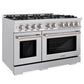 ZLINE 48" 6.7 cu. ft. Select Double Oven Dual Fuel Range with 8 Burner Gas Cooktop in Satin Stainless Steel, HDRS-48