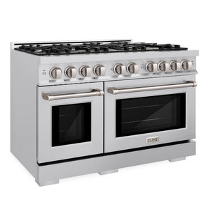ZLINE 48" 6.7 cu. ft. Select Double Oven Dual Fuel Range with 8 Burners in Stainless Steel, HDR48