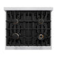 ZLINE Autograph 30" 4.2 cu. ft. Select Dual Fuel Range with 4 Burners in Stainless Steel with White Matte Door and Matte Black Accents, HDRZ-WM-30-MB
