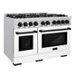 ZLINE Autograph 48" 6.7 cu. ft. Select Double Oven Dual Fuel Range with 8 Burners in Stainless Steel with White Matte Door and Matte Black Accents, HDRZ-WM-48-MB