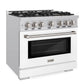 ZLINE 36" 5.2 cu. ft. Select Dual Fuel Range with 6 Burners in Stainless Steel with White Matte Door, HDR-WM-36