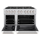 ZLINE 48" 6.7 cu. ft. Select Double Oven Dual Fuel Range with 8 Burners in Stainless Steel with White Matte Doors, HDR-WM-48