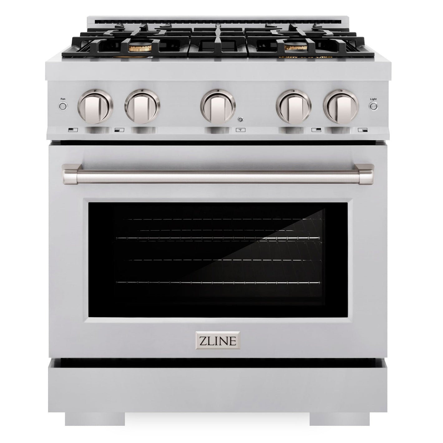 ZLINE 30" 4.2 cu. ft. Select Gas Range with Convection Gas Oven in Stainless Steel with 4 Brass Burners, HGR-BR-30