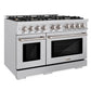 ZLINE 48" 6.7 cu. ft. Select Double Oven Gas Range in Stainless Steel with 8 Brass Burners, HGR-BR-48