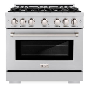 ZLINE 36" 5.2 cu. ft. Select Gas Range with 6 Burners in Stainless Steel, HGR36