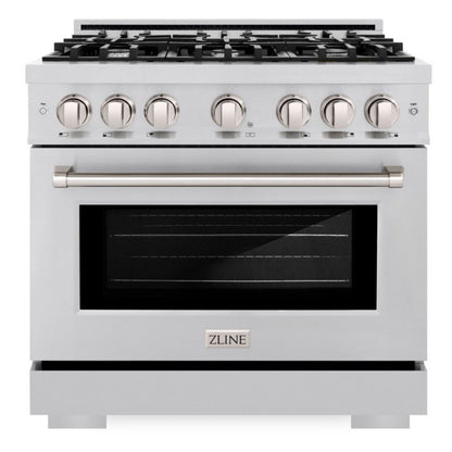 ZLINE 36" 5.2 cu. ft. Select Gas Range with 6 Burners in Stainless Steel, HGR36