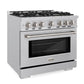 ZLINE 36" 5.2 cu. ft. Select Gas Range with 6 Burners in Stainless Steel, HGR36