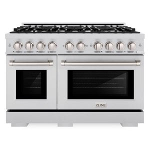 ZLINE 48" 6.7 cu. ft. Select Double Oven Gas Range with 8 Burners in Stainless Steel, HGR48
