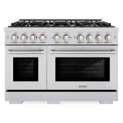 ZLINE 48" 6.7 cu. ft. Select Double Oven Gas Range with 8 Burners in Stainless Steel, HGR48