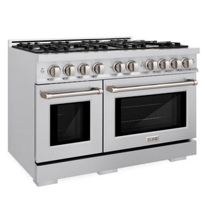 ZLINE 48" 6.7 cu. ft. Select Double Oven Gas Range with 8 Burners in Stainless Steel, HGR48