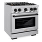 ZLINE Autograph 30" 4.2 cu. ft. Select Gas Range with 4 Burners in Stainless Steel and Matte Black Accents, HGRZ-30-MB