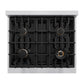 ZLINE Autograph 30" 4.2 cu. ft. Select Gas Range with 4 Burners in Stainless Steel and Matte Black Accents, HGRZ-30-MB