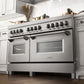 ZLINE 60" 7.4 cu. ft. Legacy Dual Fuel Range with 9 Burner Gas Cooktop and 2 Electric Convection Ovens in Satin Stainless Steel, RAS-SN-60